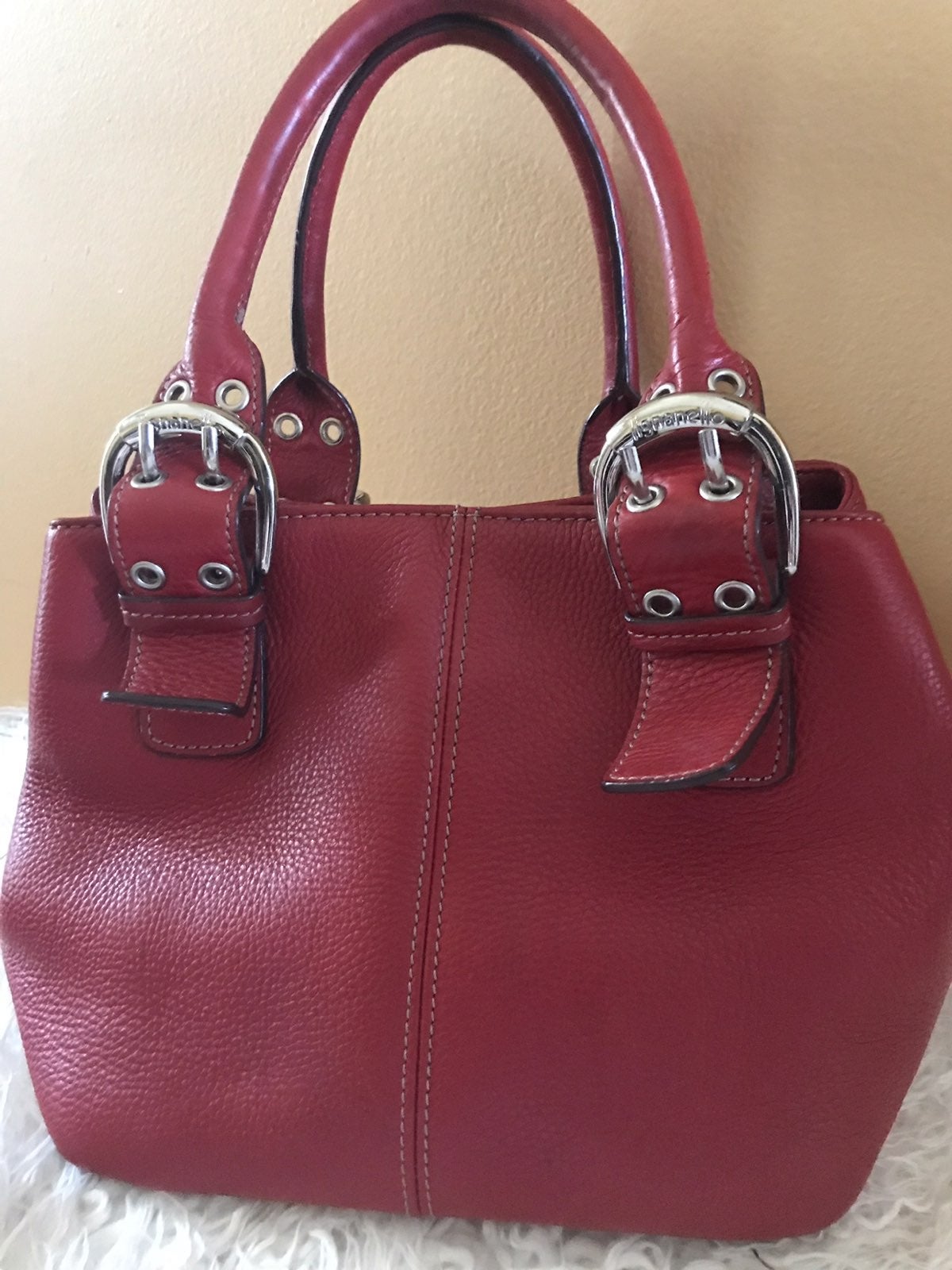 Red Tignanello Leather Satchel