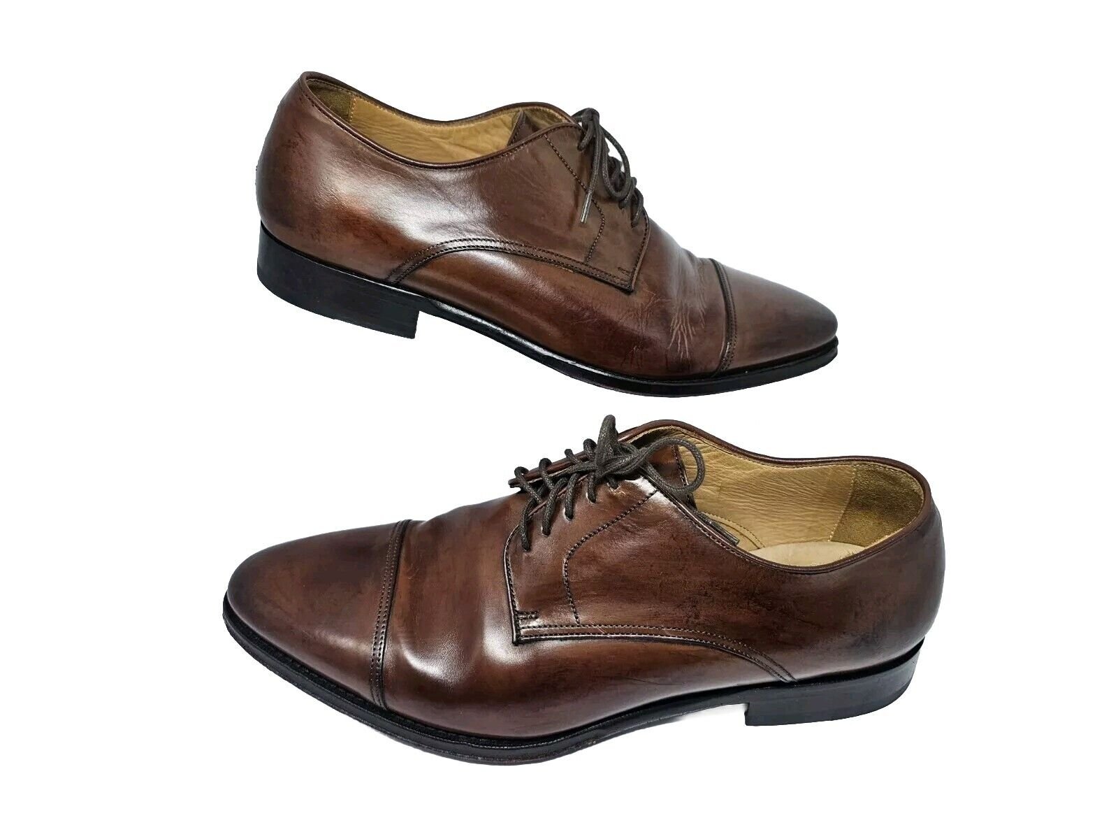SuitSupply Oxford Dress Shoes Mens 42 Brown Leather Lace-Up Cap Toe 8.5