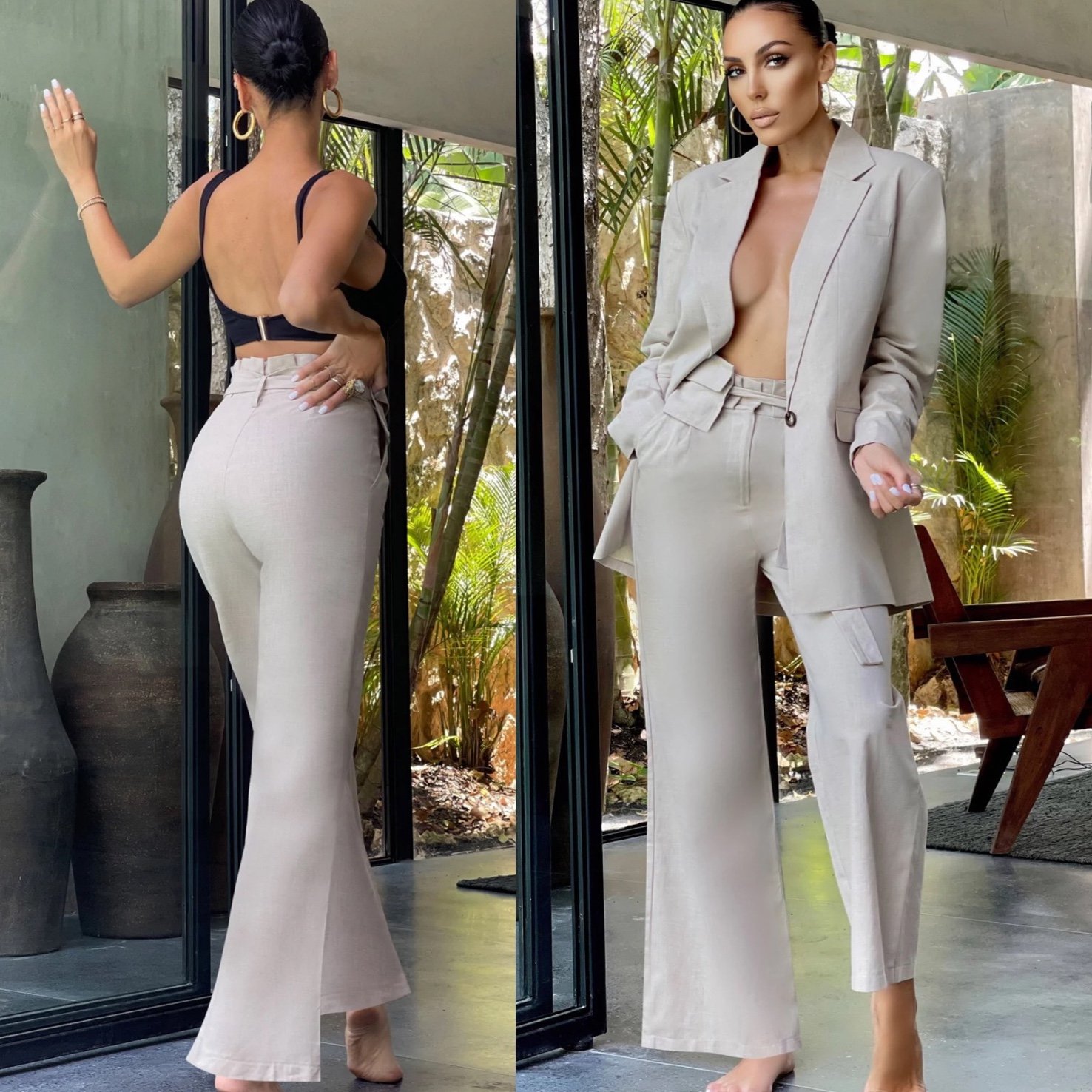 Linen Wide leg pants