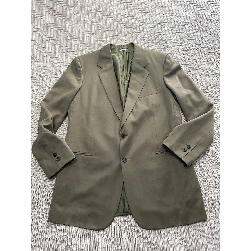Vintage Brioni khaki tan wool two button blazer size 40R
