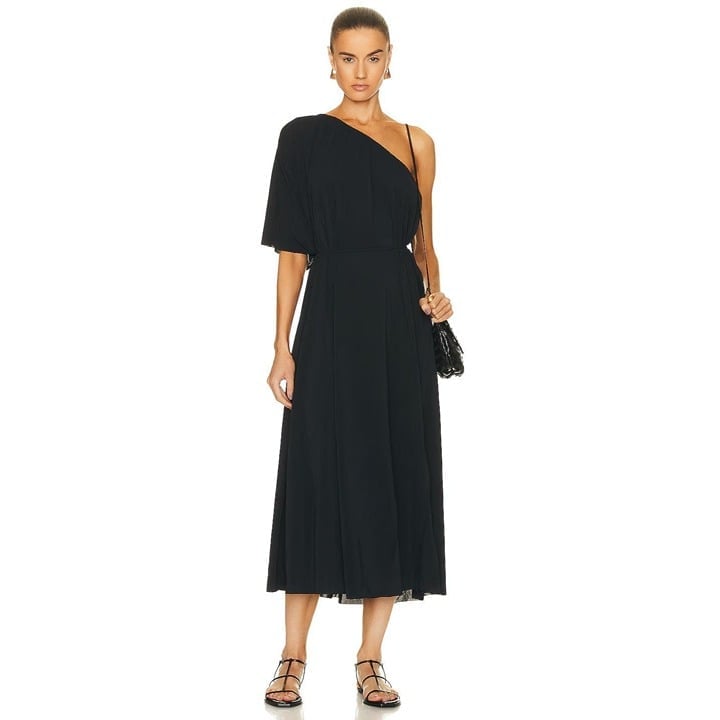 ERES Georgie One Shoulder Long Dress in Noir 3 New Womens Maxi Gown
