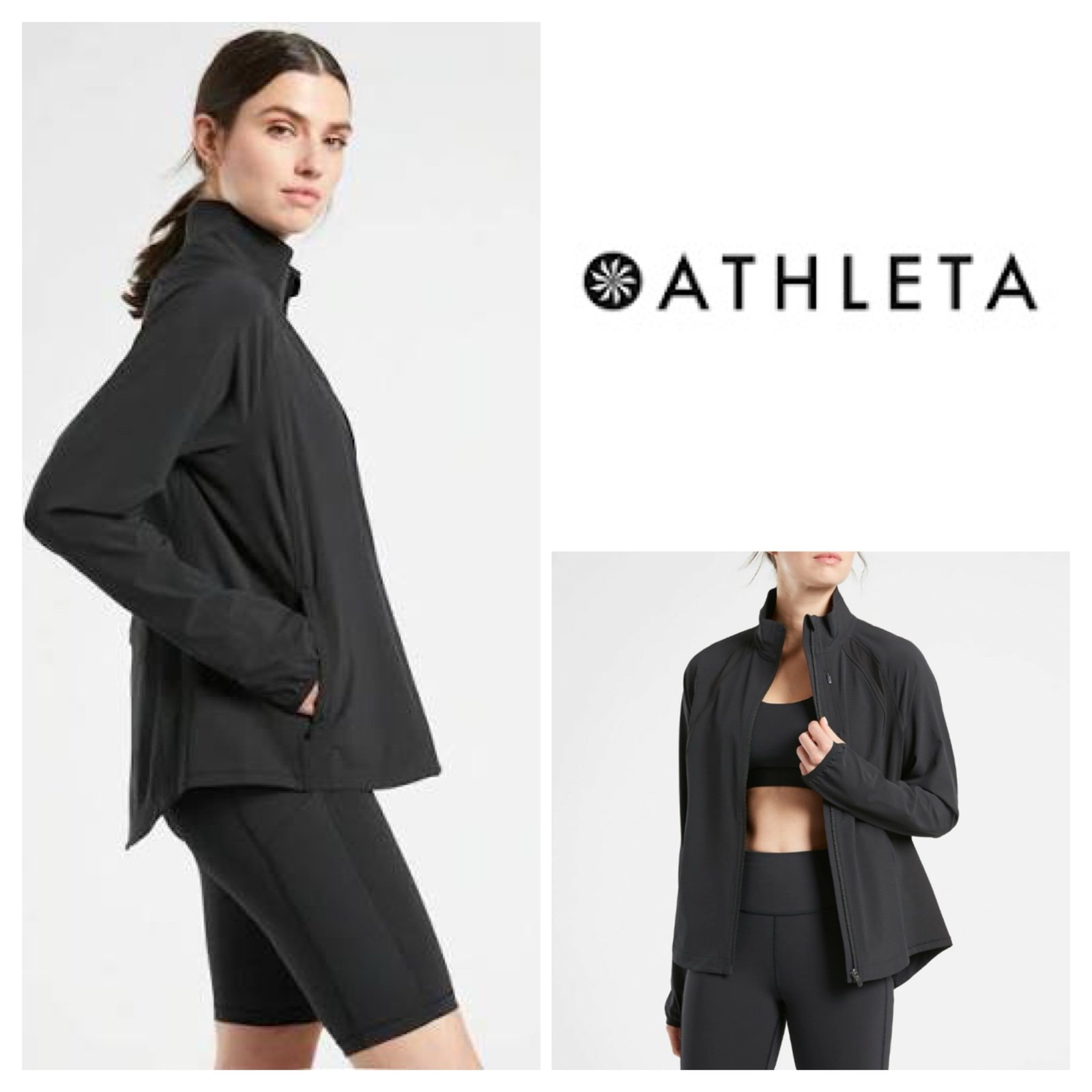 Athleta Run With It Jacket in black size medium