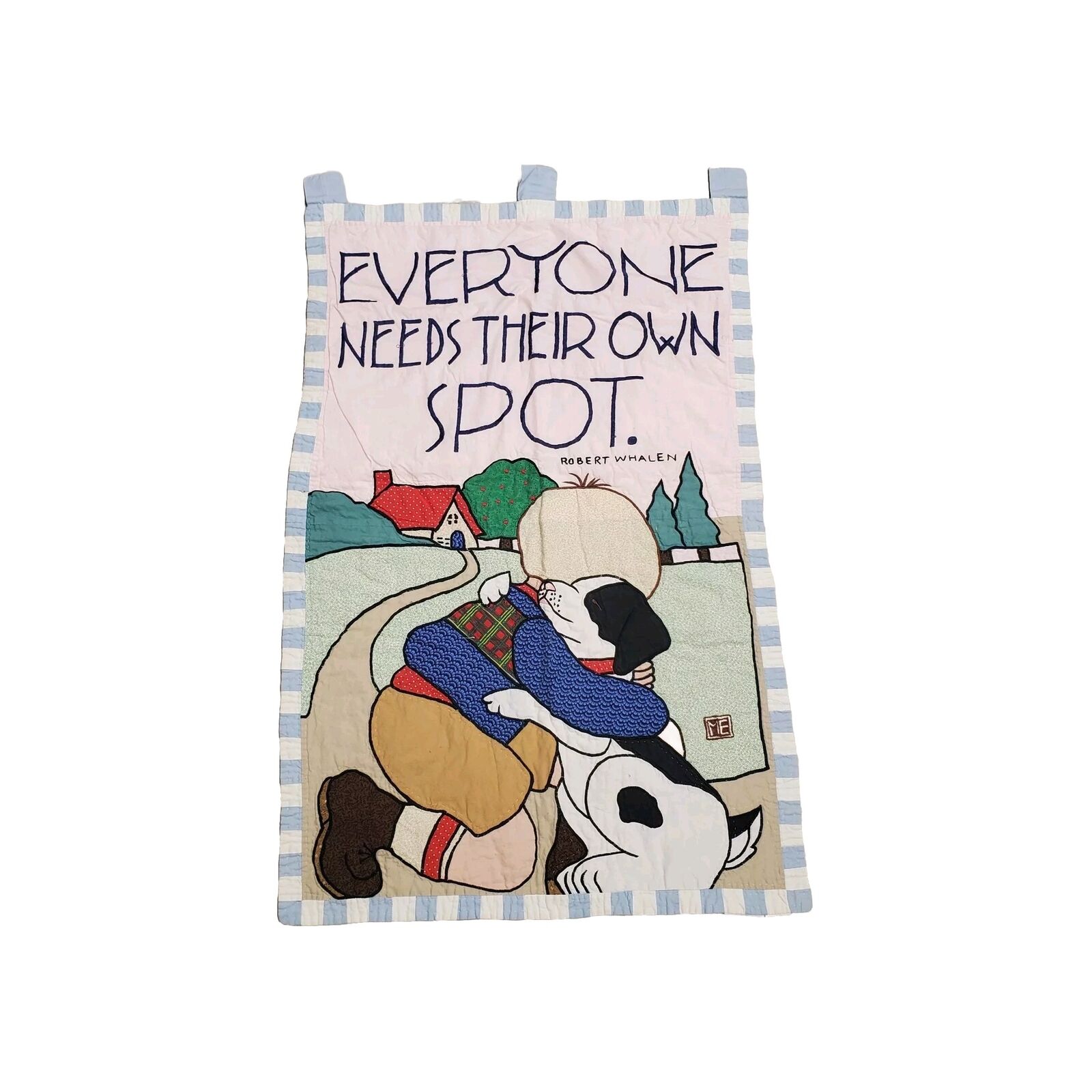Mary Engelbreit Everyone Needs Their Own Spot Dog Fabric Wall Hanging Vintage