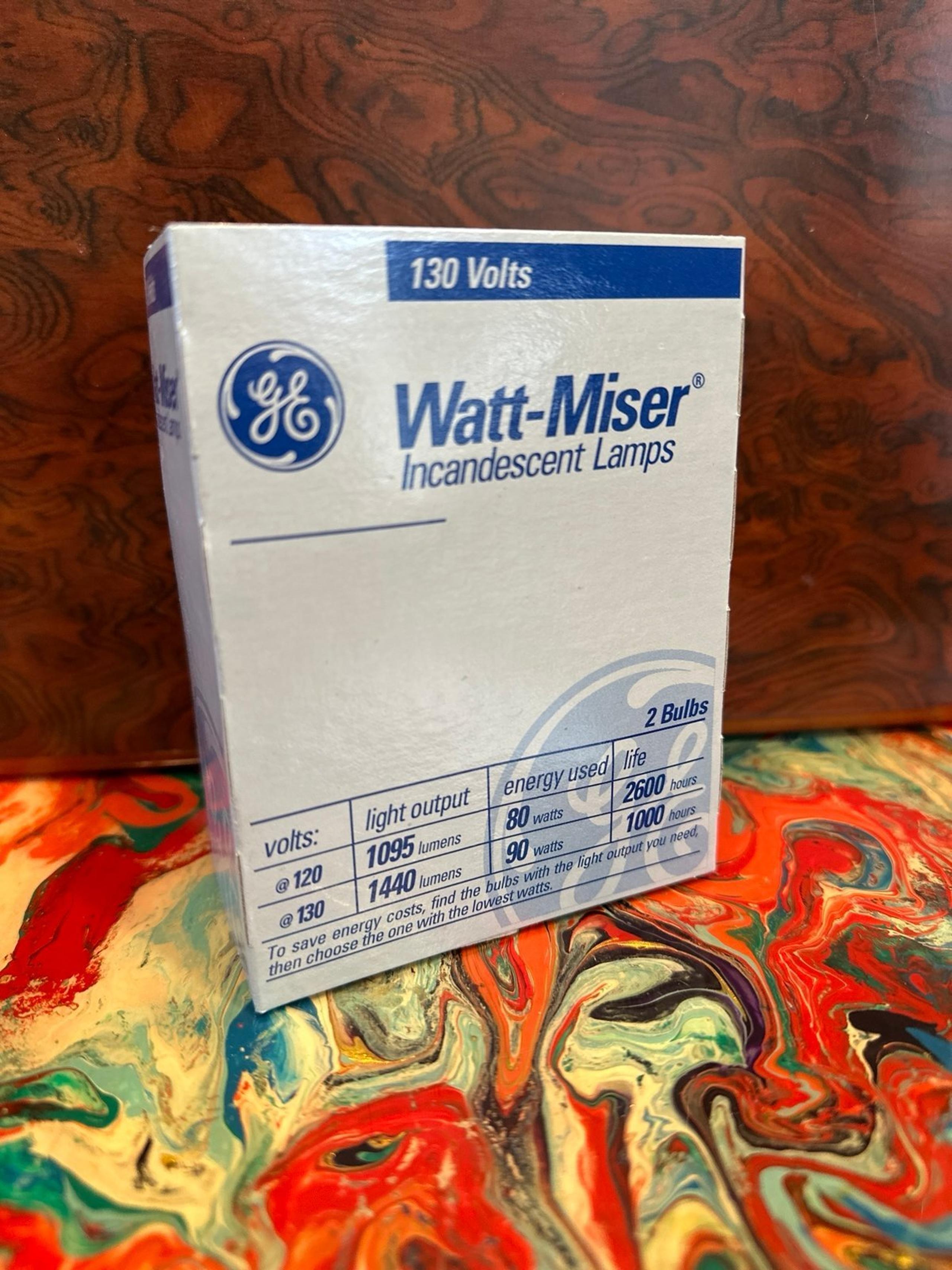 GE - “Watt-Miser” - 90W (uses 80w) - 1 Pack/2 Bulbs - old style bulbs