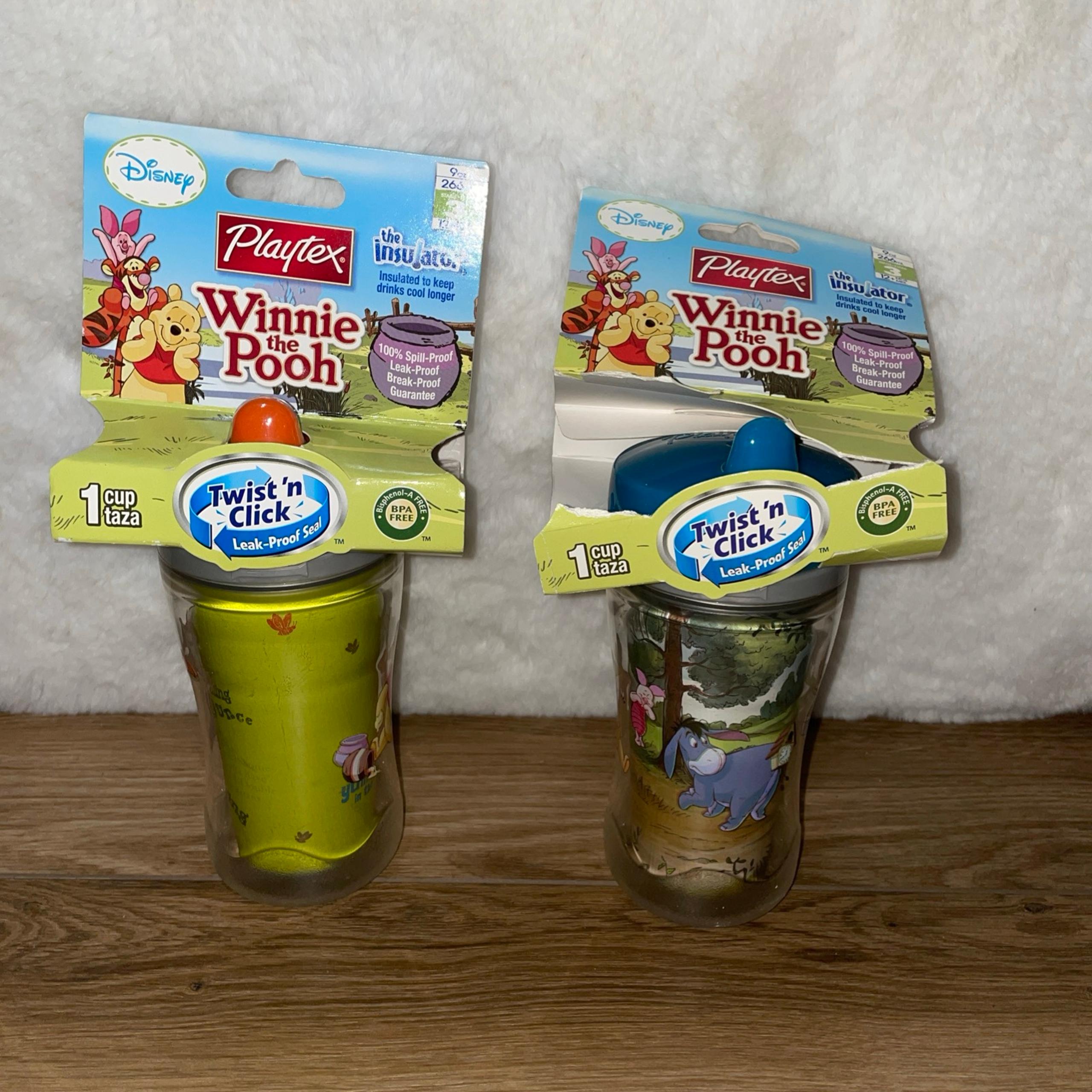 Playtex Insulator Disney Pooh Sippy Cups 9oz
