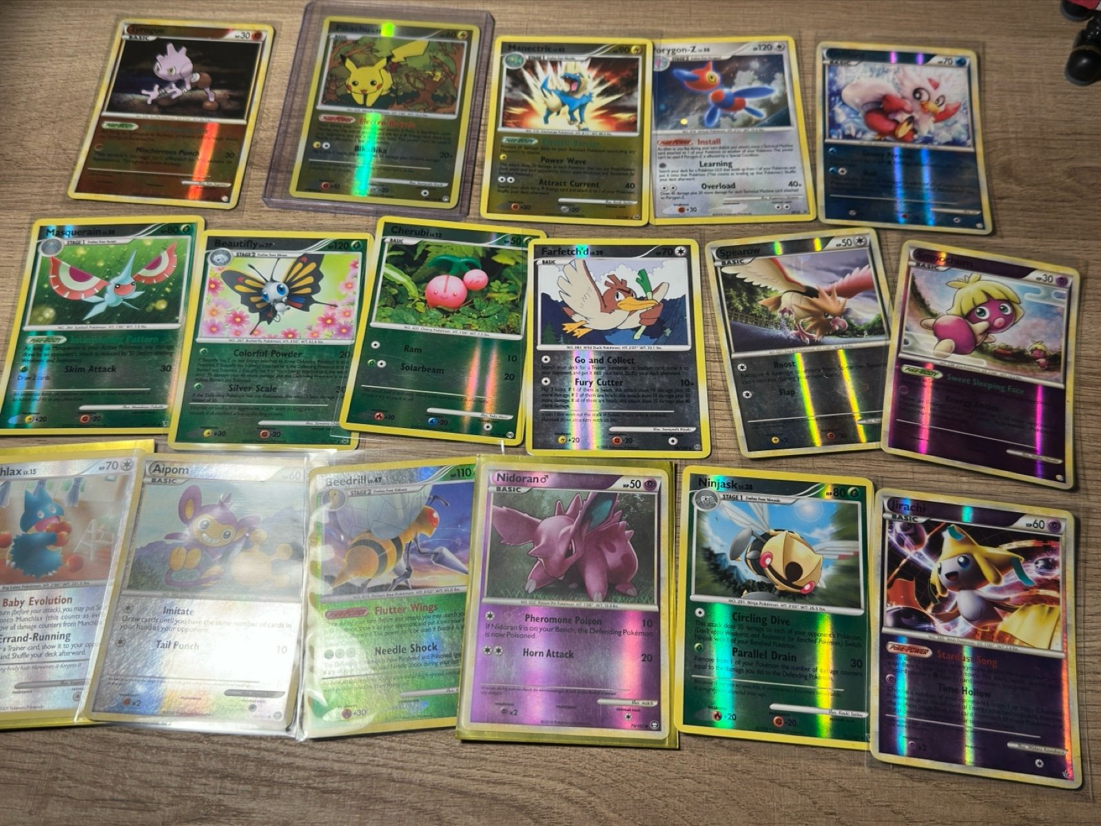 Pokémon Card Lot Mid Era DPP HGSS Reverse Holo Lot Pikachu, Jirachi, Manectric