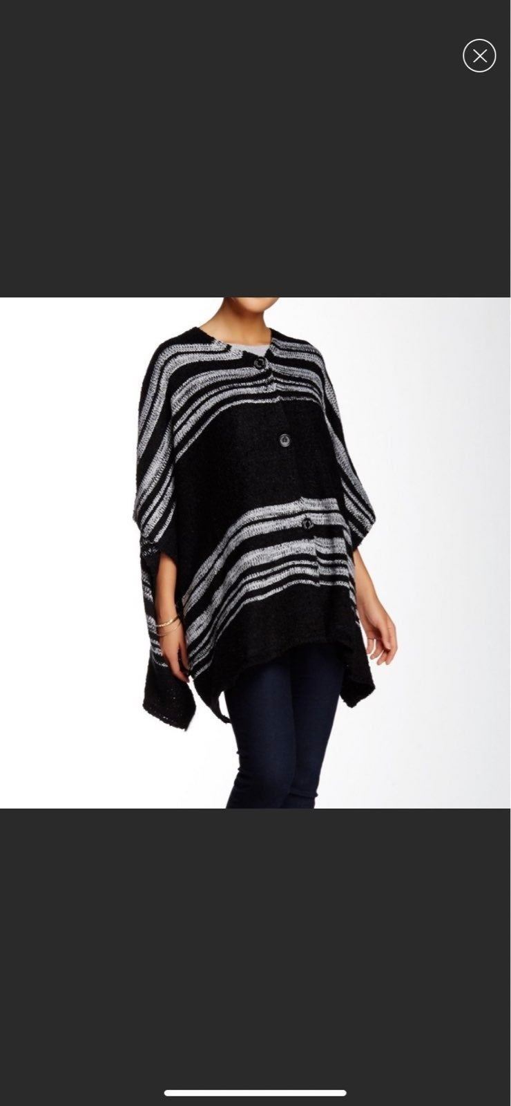 NWT Vertigo Striped Poncho & Cardigan