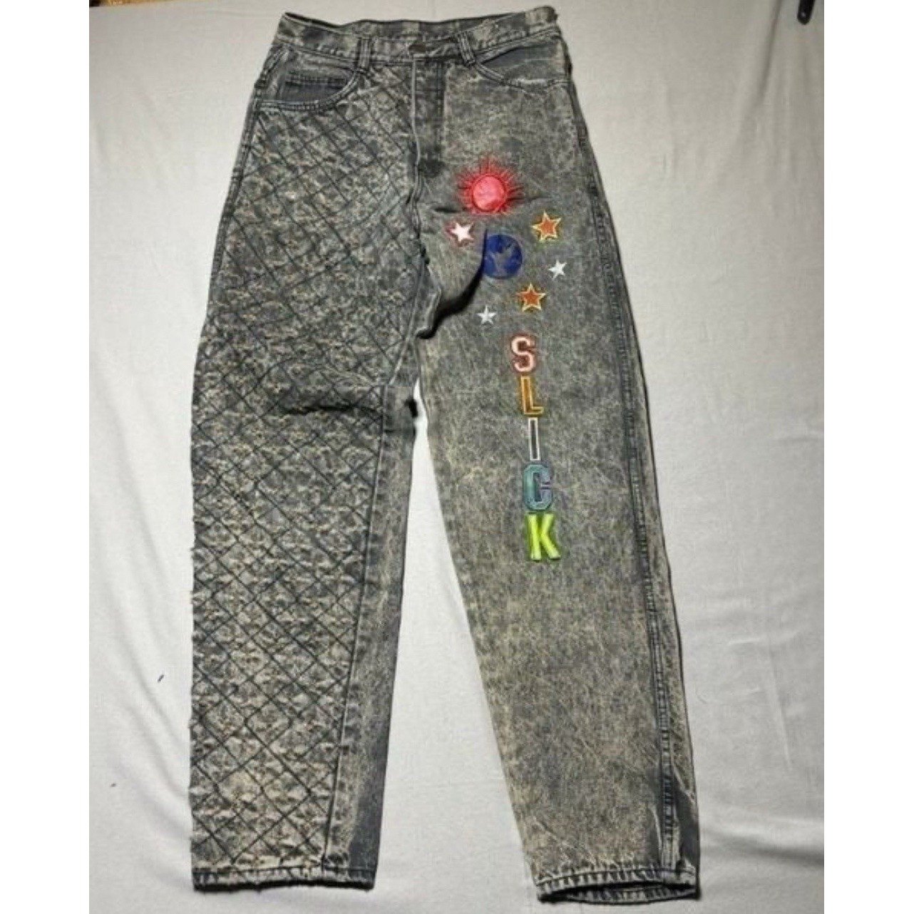 Vintage Slick Jeans Men 30x34 Denim Baggy Grunge Skater Surf Hip-Hop 90s Y2K