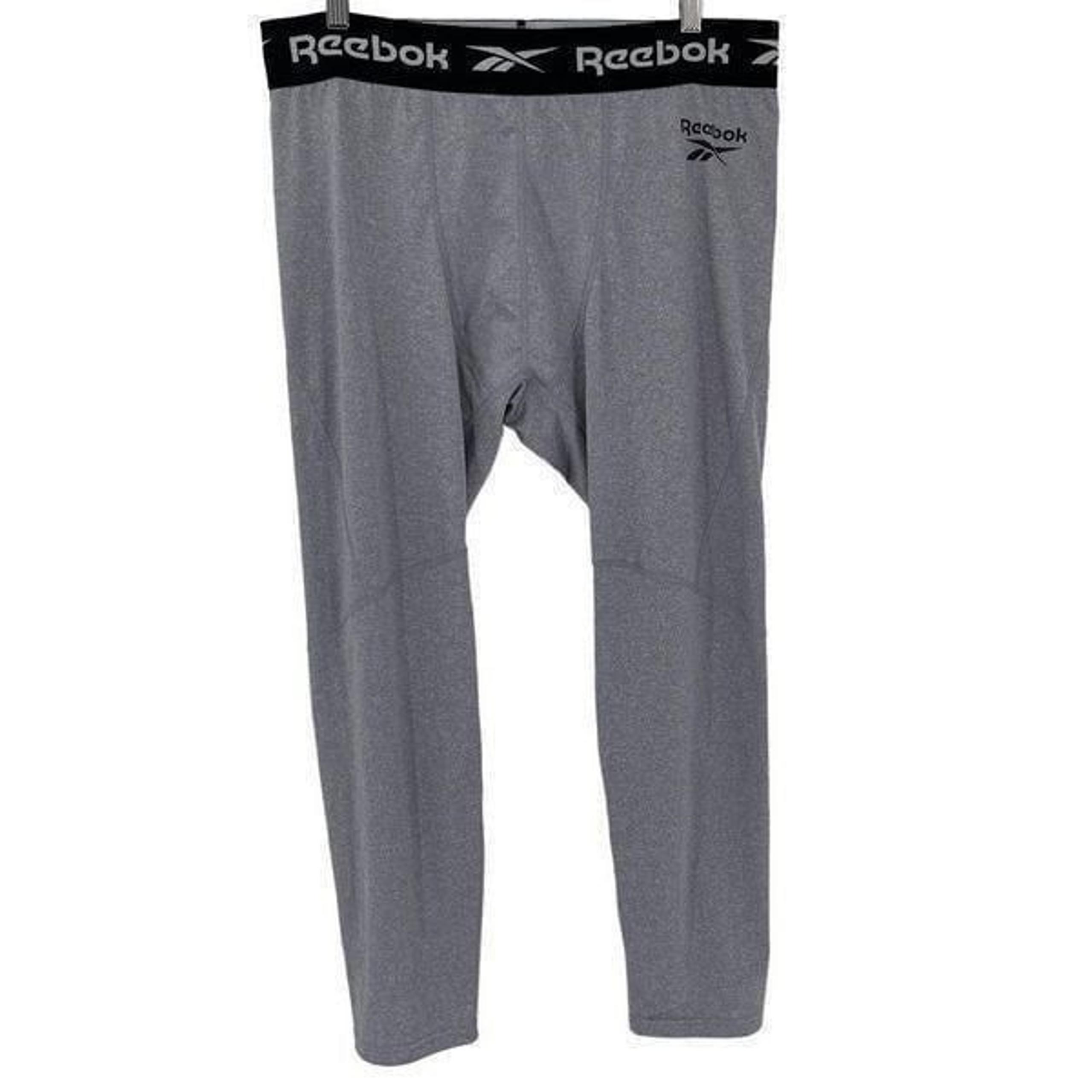 Reebok Conditioning Compression Tight Pants Men XL Gray Workout Gym Training
