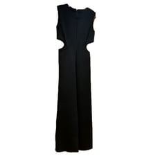 Osklen Black Skeeveless Jumpsuit with Cut Outs Wide Leg