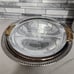 3 Pcs. Kromex Serving Tray 360° rotatable holder / Gold oval Serving Tray