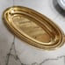 3 Pcs. Kromex Serving Tray 360° rotatable holder / Gold oval Serving Tray