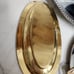 3 Pcs. Kromex Serving Tray 360° rotatable holder / Gold oval Serving Tray