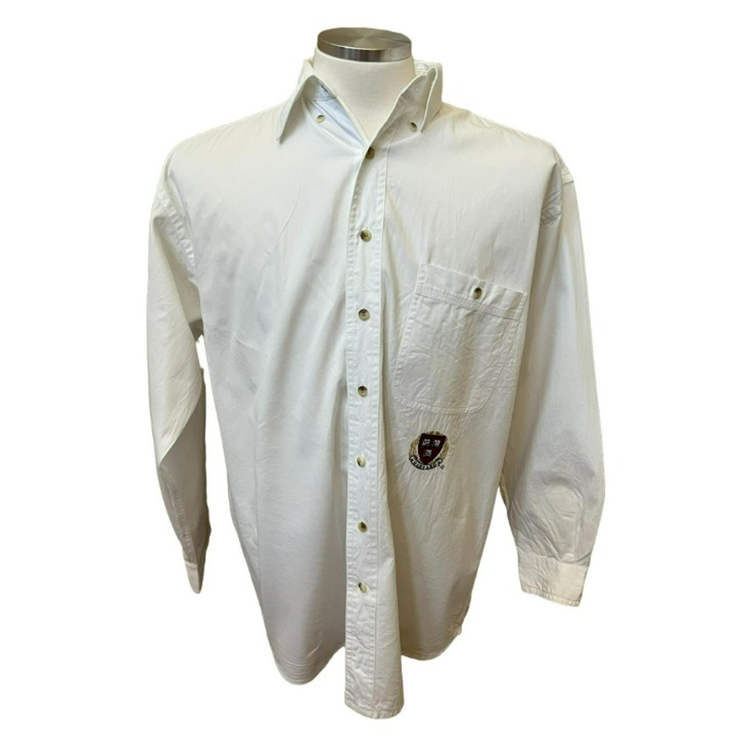 Harvard Gear For Sports Men's Shirt Long Sleeve Button-Down White Size Medium