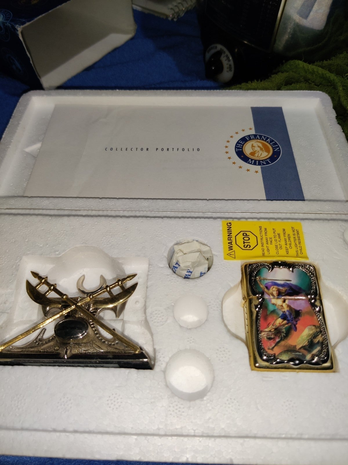 Boris Vallejo Lighter Franklin Mint Knightstone Collection Passion's Fury w/COA