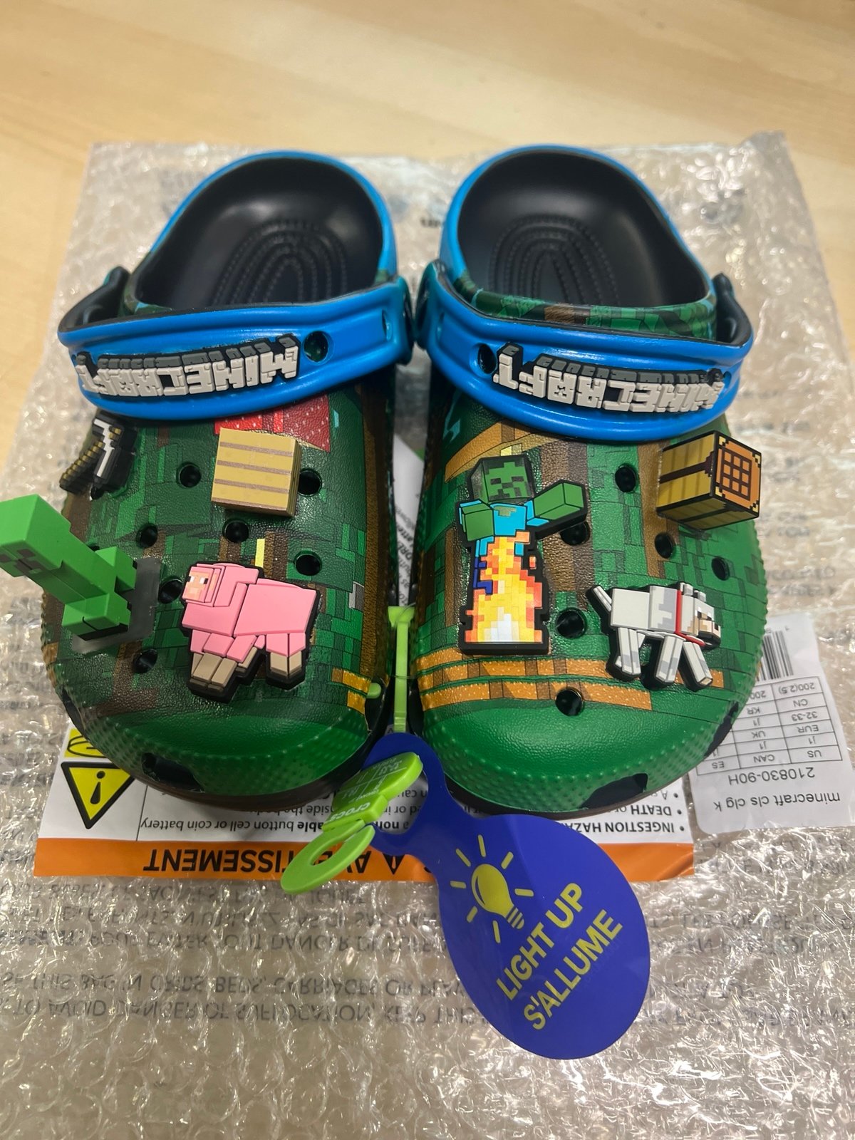 Kids Minecraft crocs size j1
