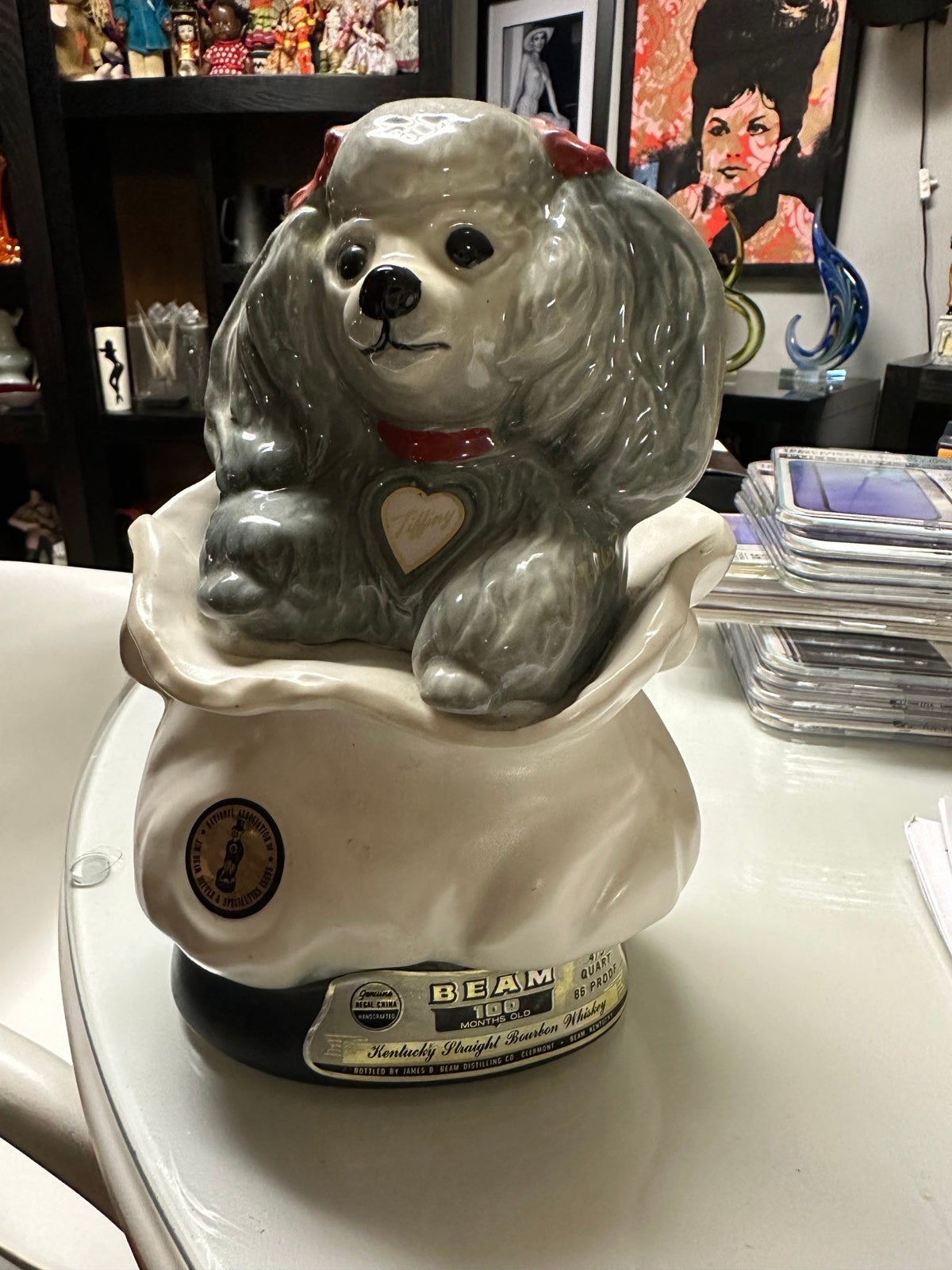 Vintage collectible poodle decanter