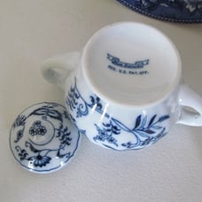 Blue Danube Sugar Bowl Blue Onion Pattern Blue Danube Reg US Pat Off Replacement
