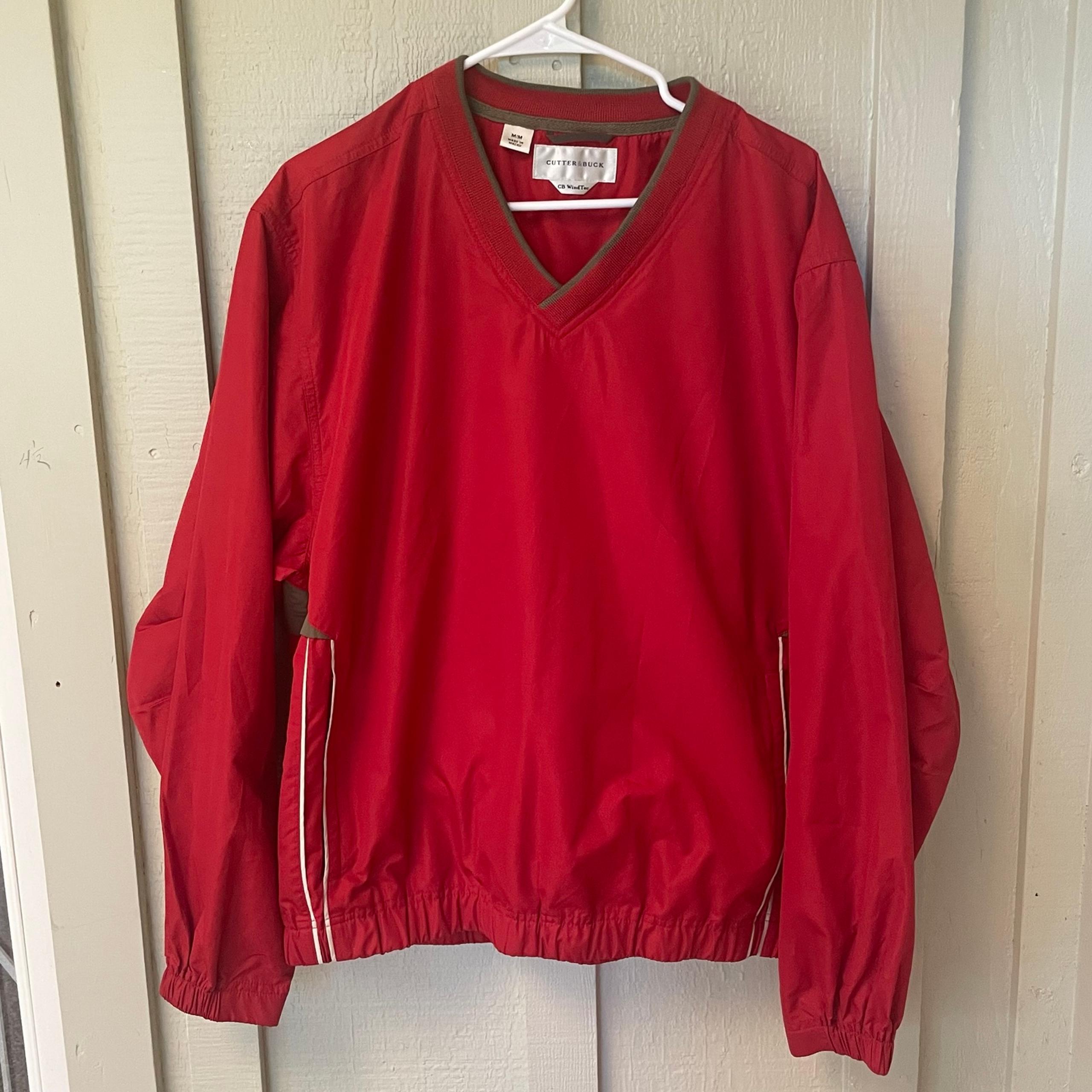 Cutter & Buck CB WindTec Men's Medium Red Windbreaker Pull Over