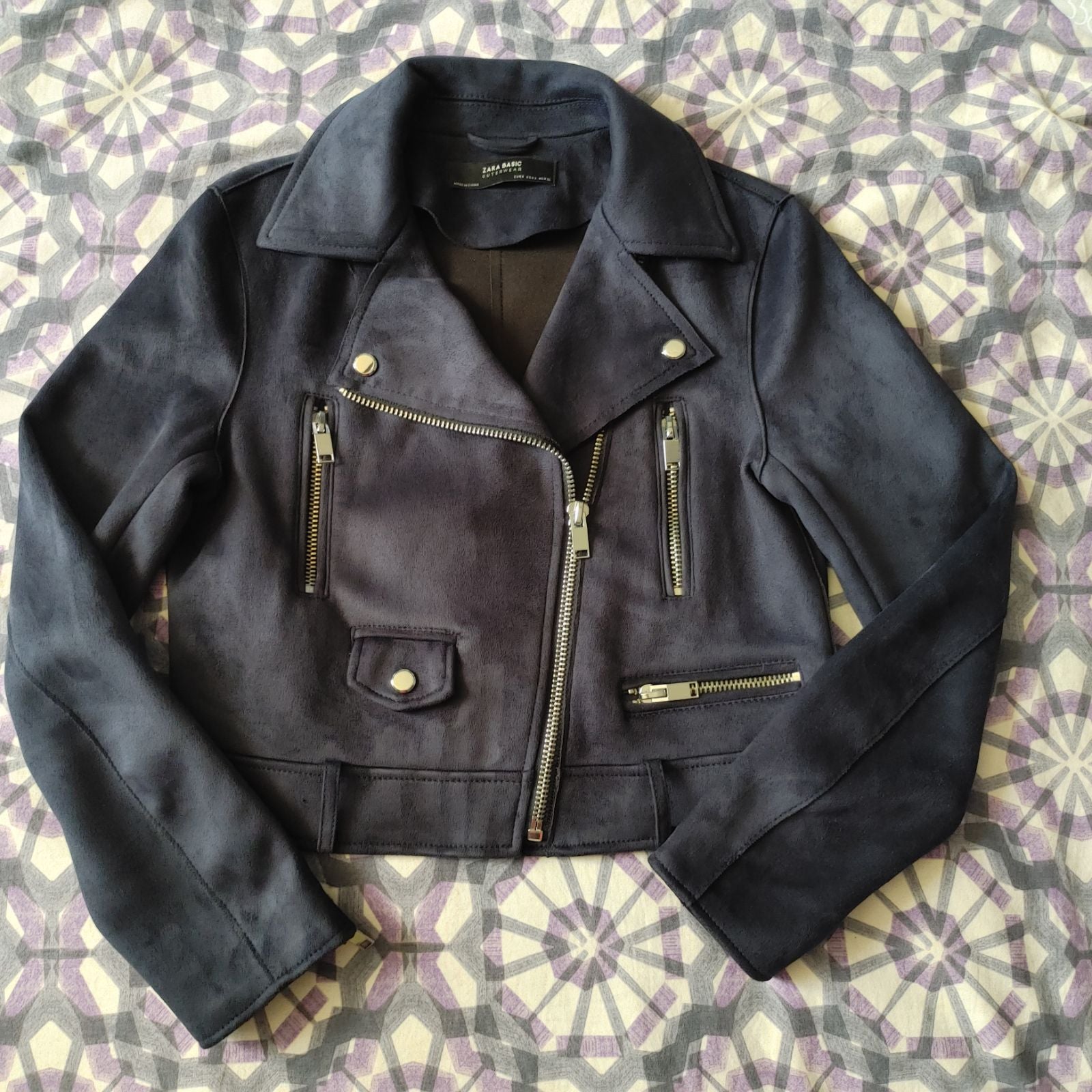 Zara Faux suede moto Jacket