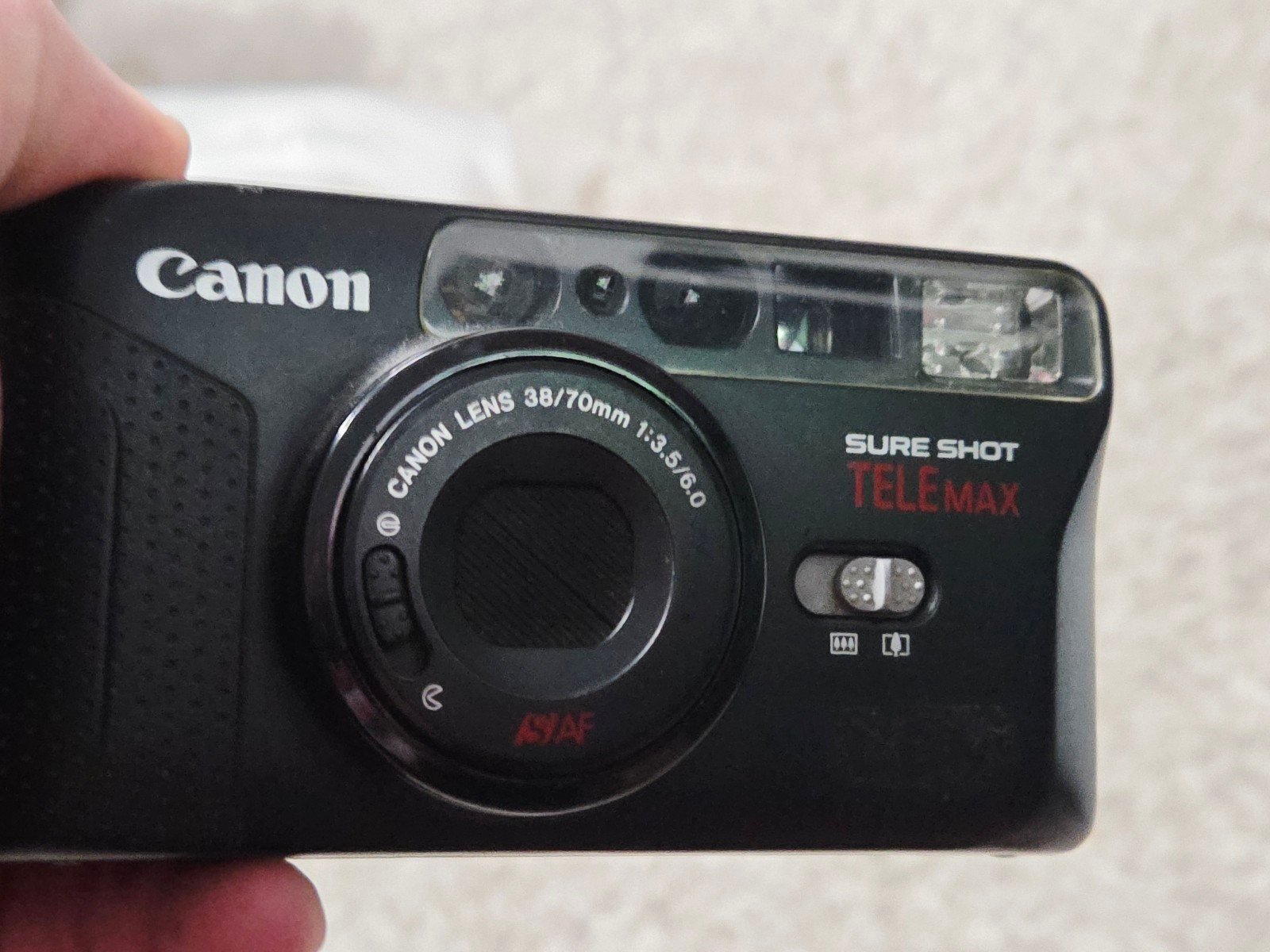 Canon Sure Shot Telemax 35mm Film Camera • 38–70mm Lens • Vintage • AS-IS / Par