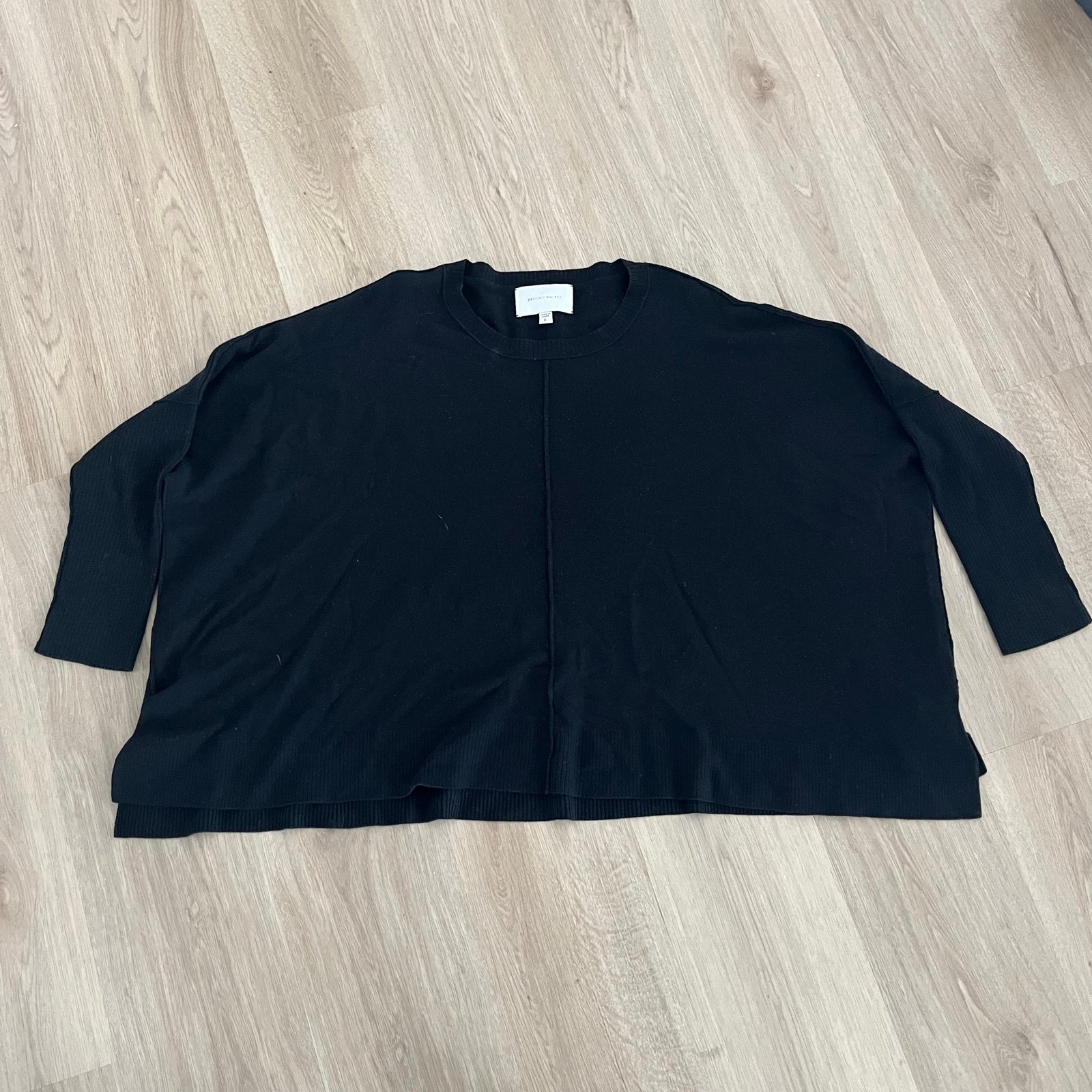 Brochu walker Black cashmere wool knit sweater boxy fit S