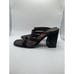 Goffredo Fantini Womens Black Y2K Chunky Heels Size 37 US 6.5 Italy Open Toe