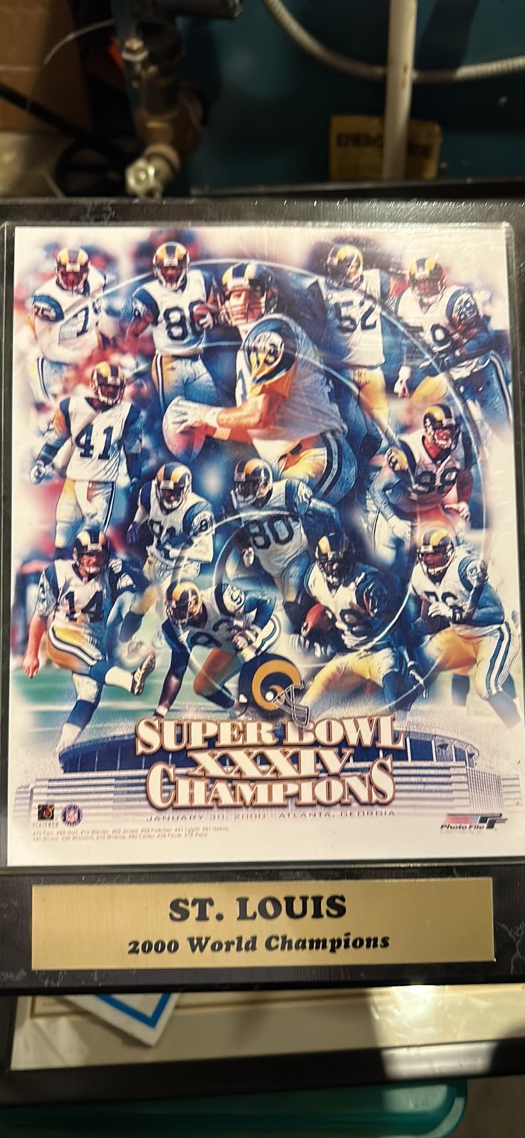 St. Louis Rams Superbowl 34 Championship Plaque