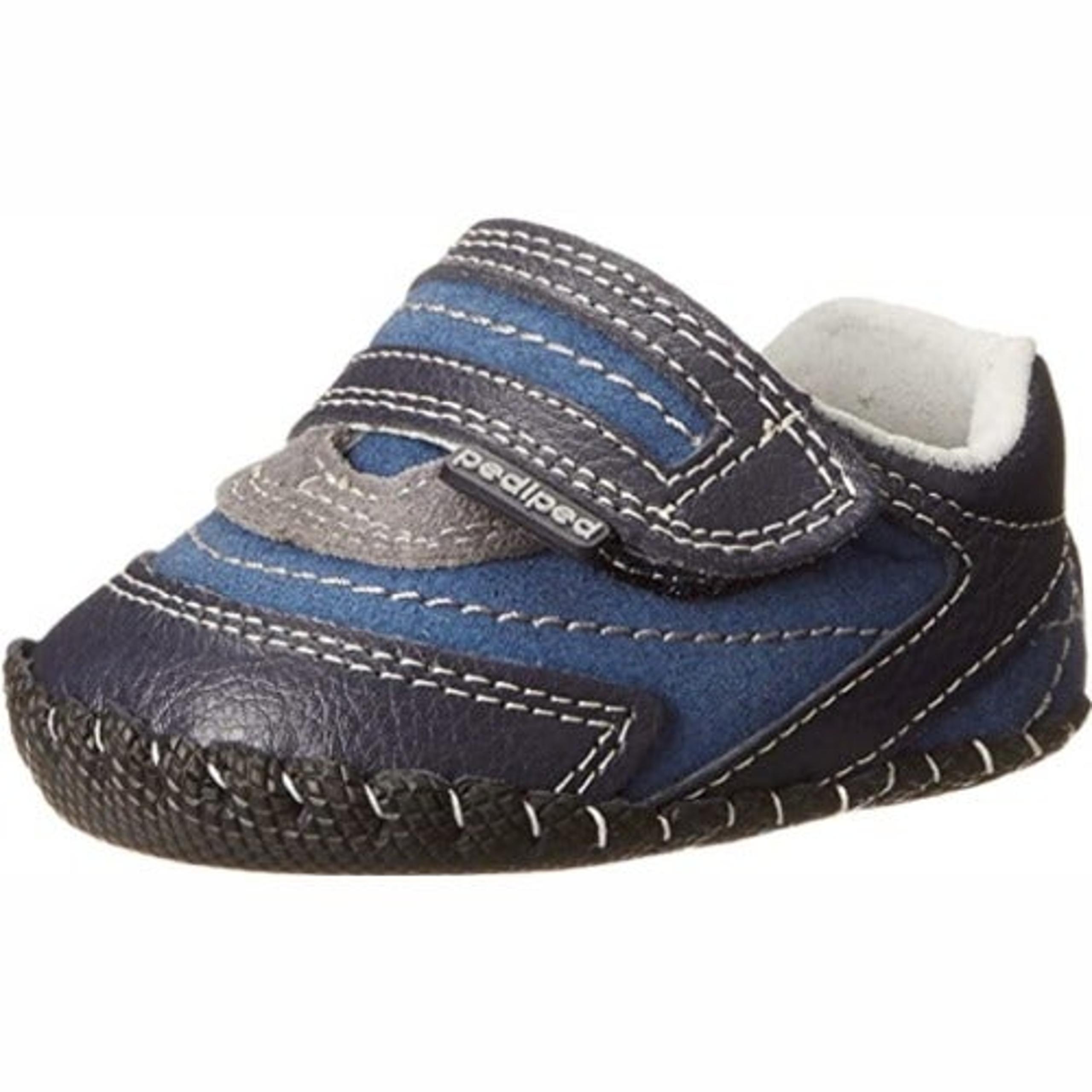 NEW pediped Originals Soft Baby Walker Teddy Navy Blue Leather Suede Sneakers