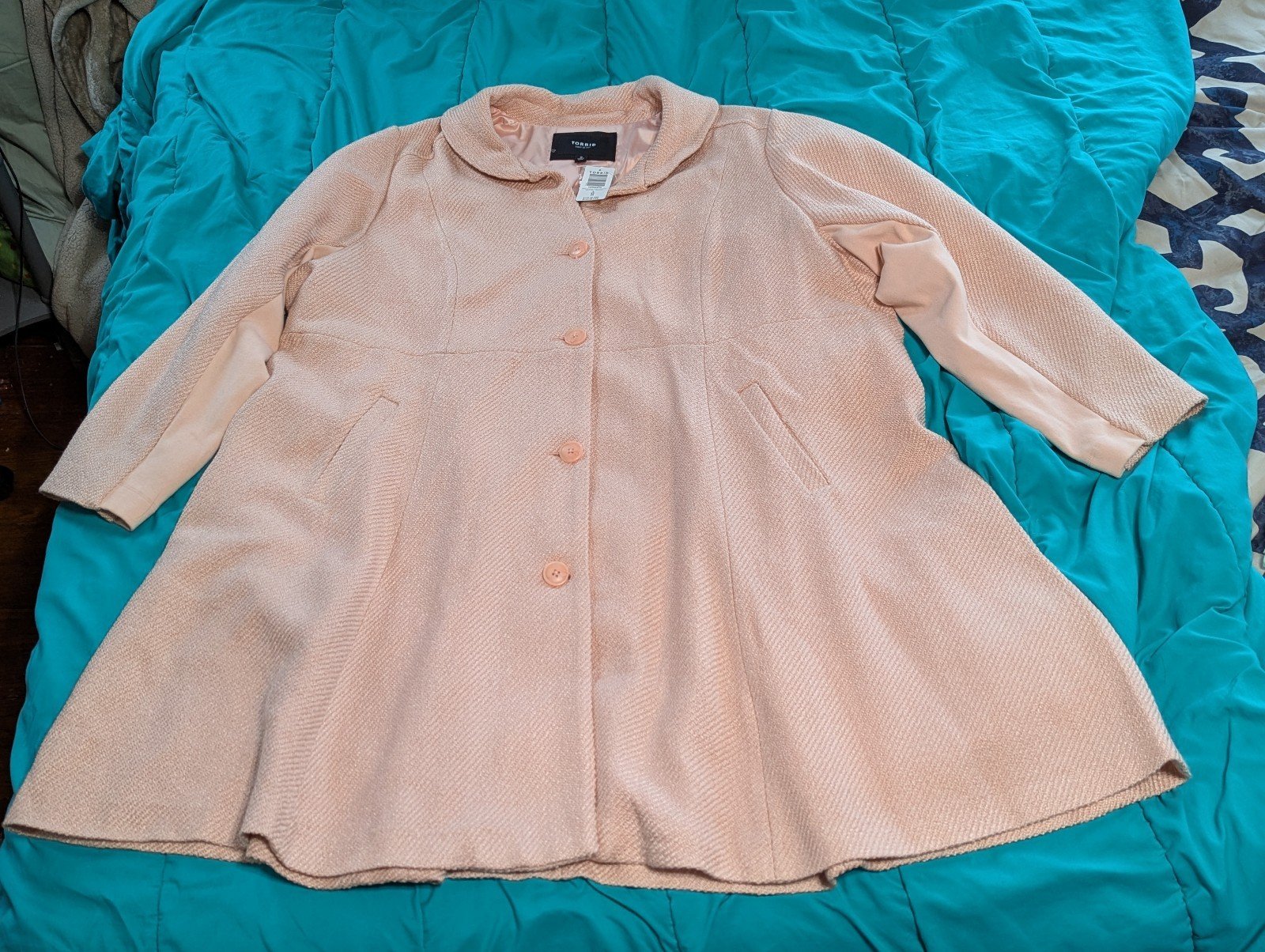 Torrid First At Fit Blush Pink Coat Women’s Plus Size 5 Wool Blend Unworn w/tags