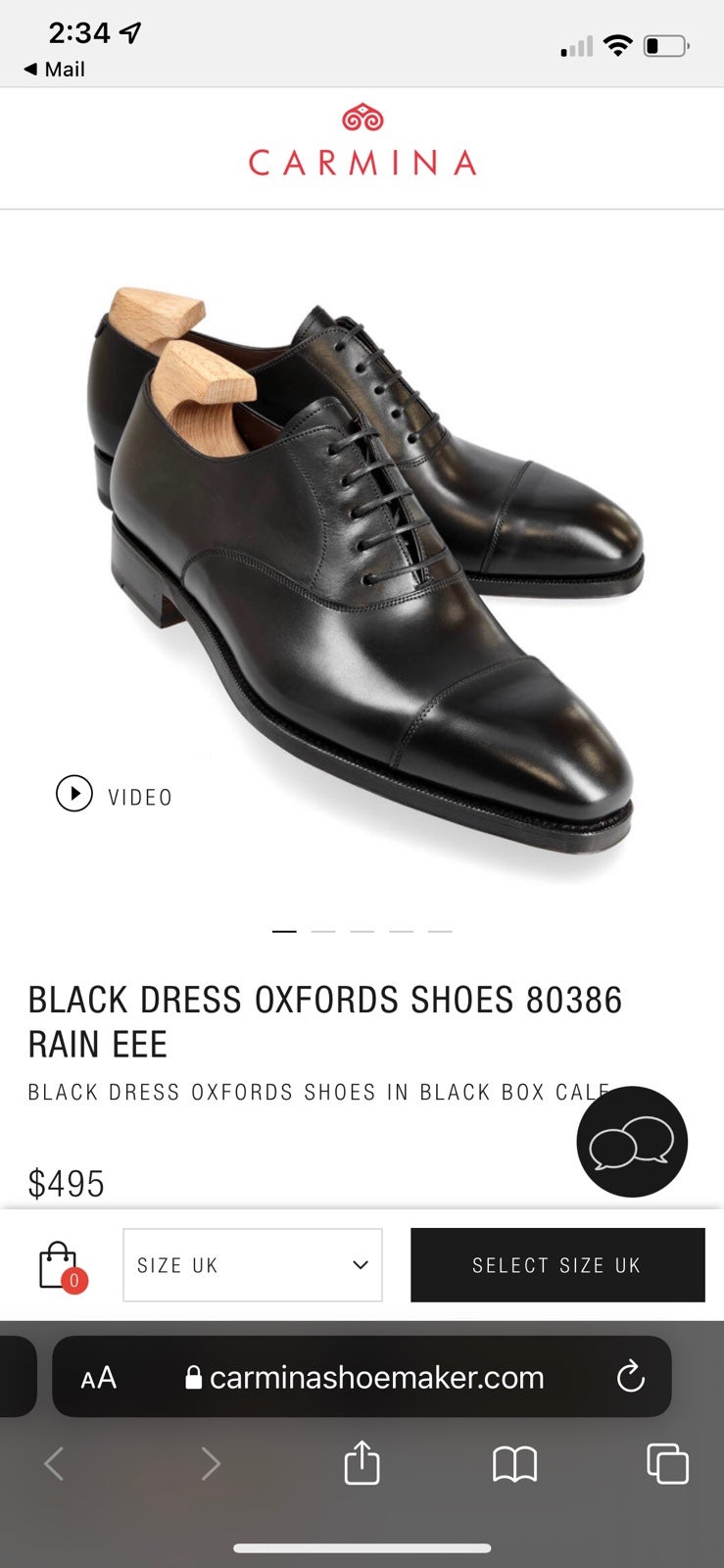 Carmina Oxford Rain EEE