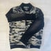 Tie-dye design varsity jacket, black and white, street/y2k/visual kei style.