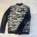 Tie-dye design varsity jacket, black and white, street/y2k/visual kei style.