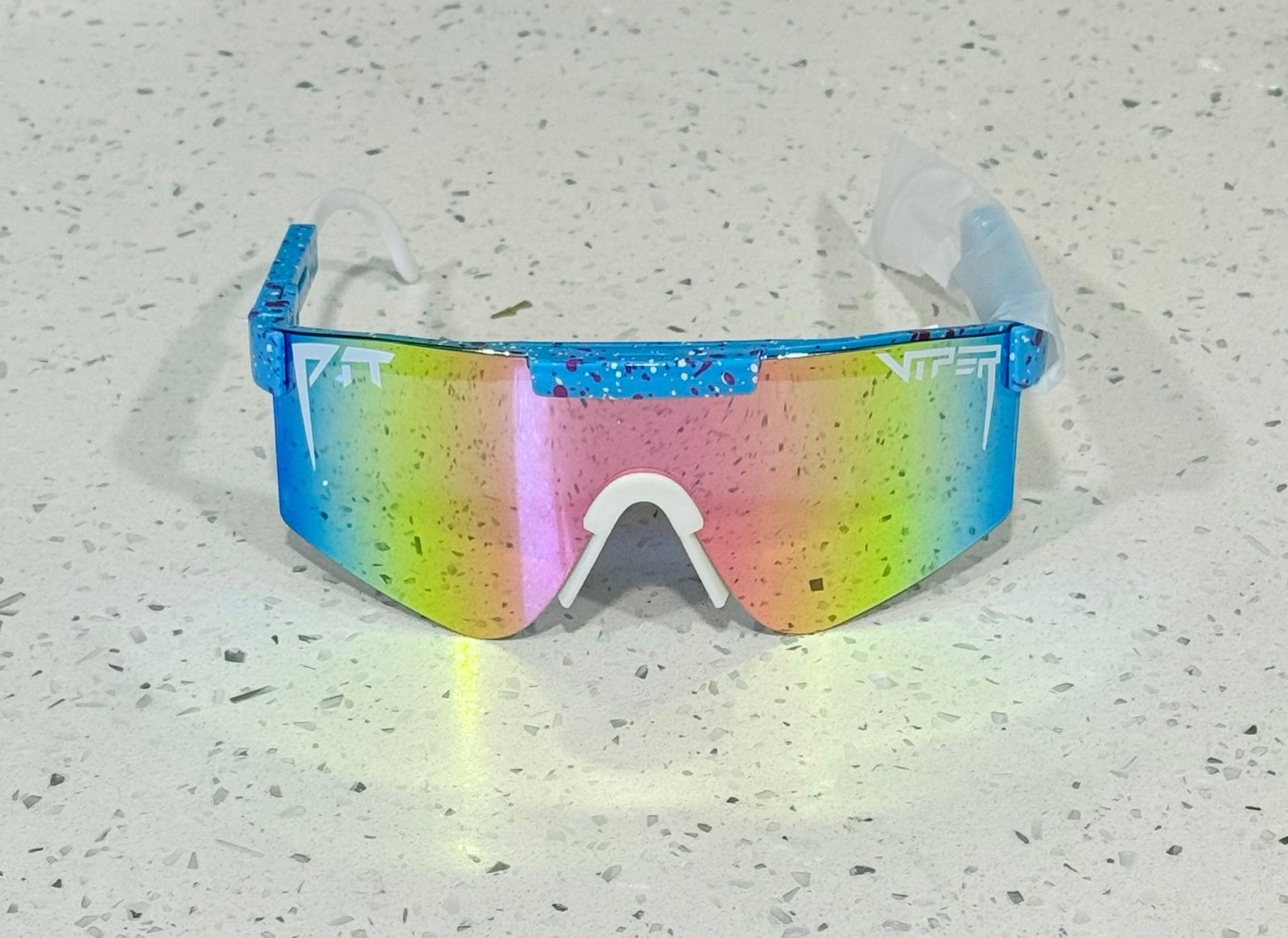 PIT VIPER BLUE FRAME MULTI COLOR REFLECTIVE BASEBALL SPORT MENS SUNGLASSES MEN
