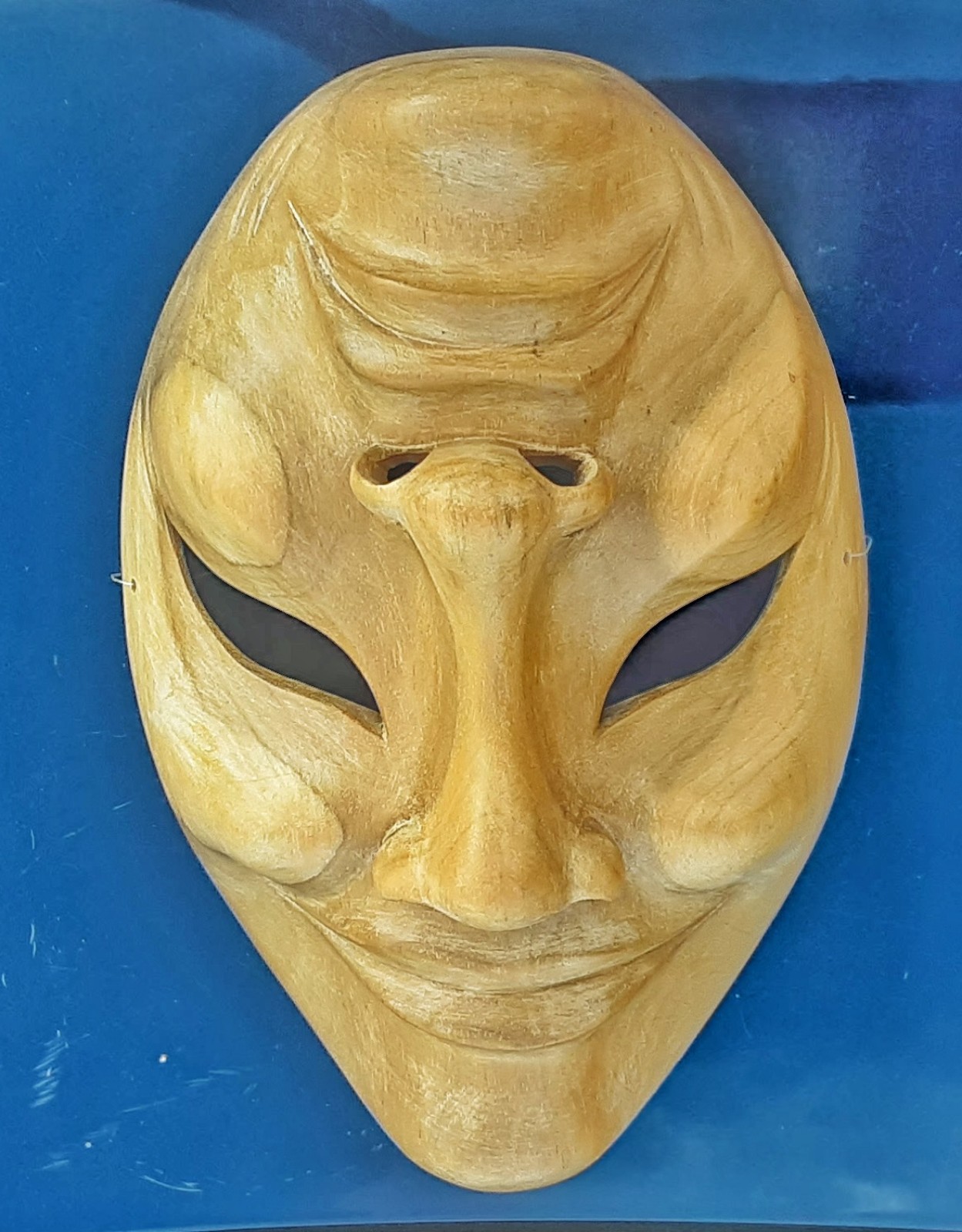 Carved hickory wood Balinese Janus dual faced decorative wall mask made in bali