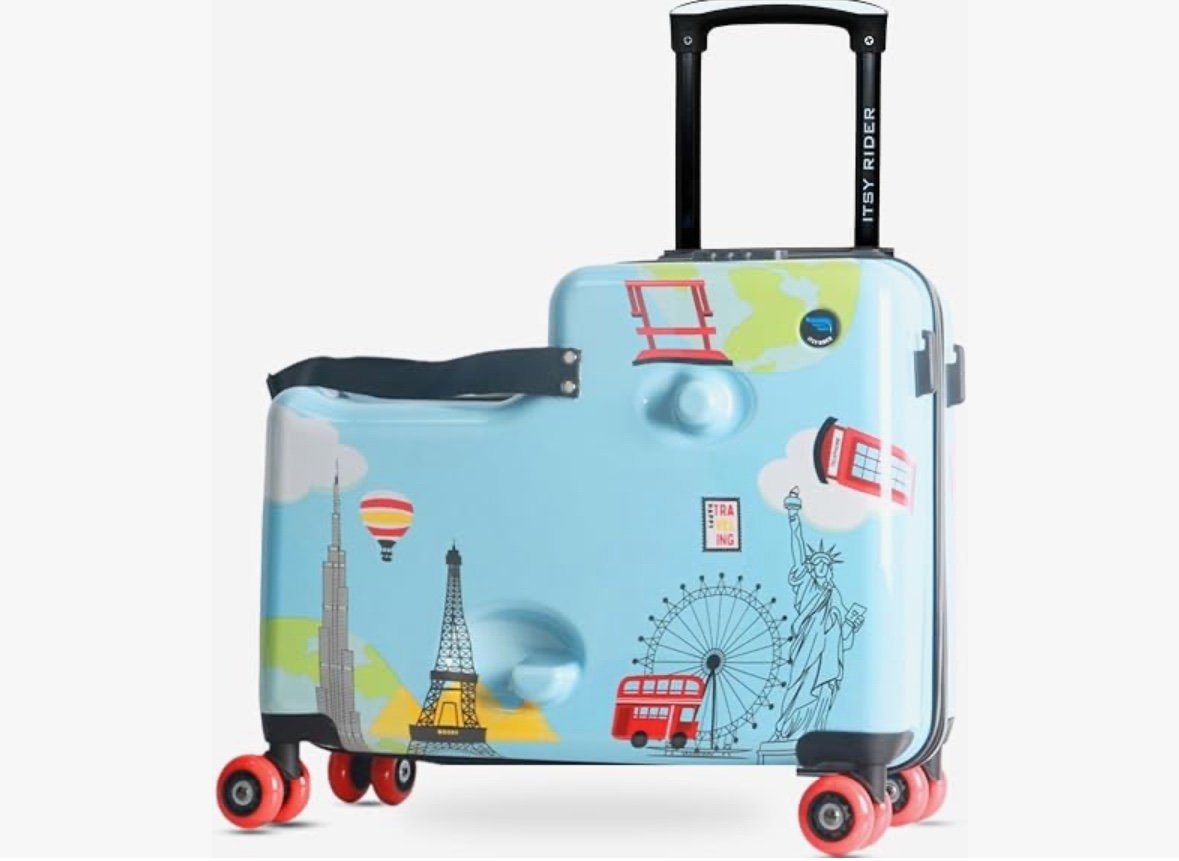 2025 Itsy Rider 20 Ride-on Suitcase for Kids with Double Spinner Red Wheels