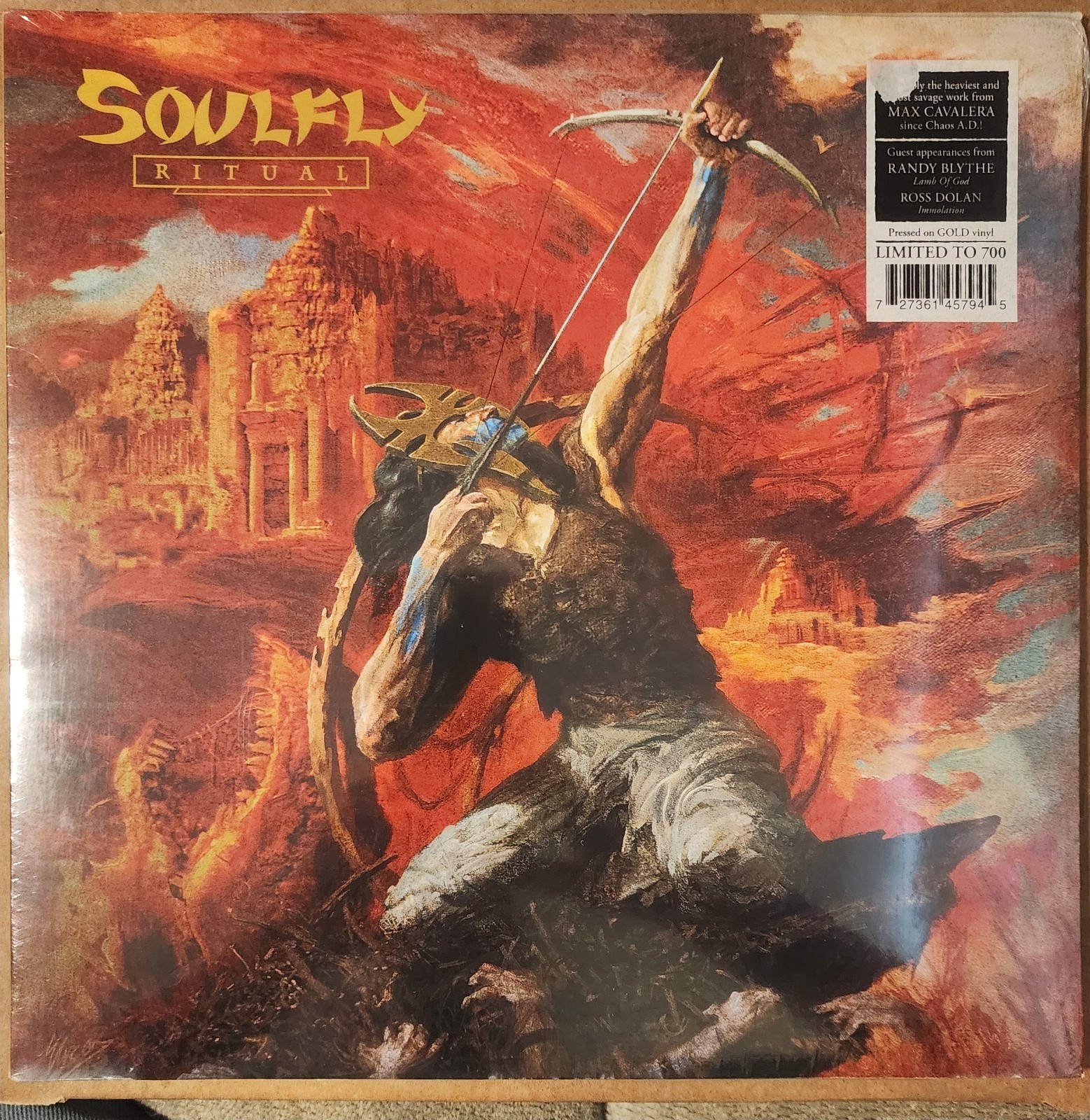 Ritual by Soulfly LP (Nuclear Blast, 2018) Gold Vinyl Limited To 700 Copies