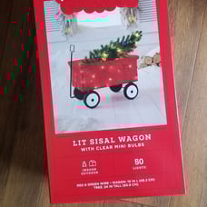 Wondershop Sisal Wagon with Green Tree Christmas Novelty Sculpture