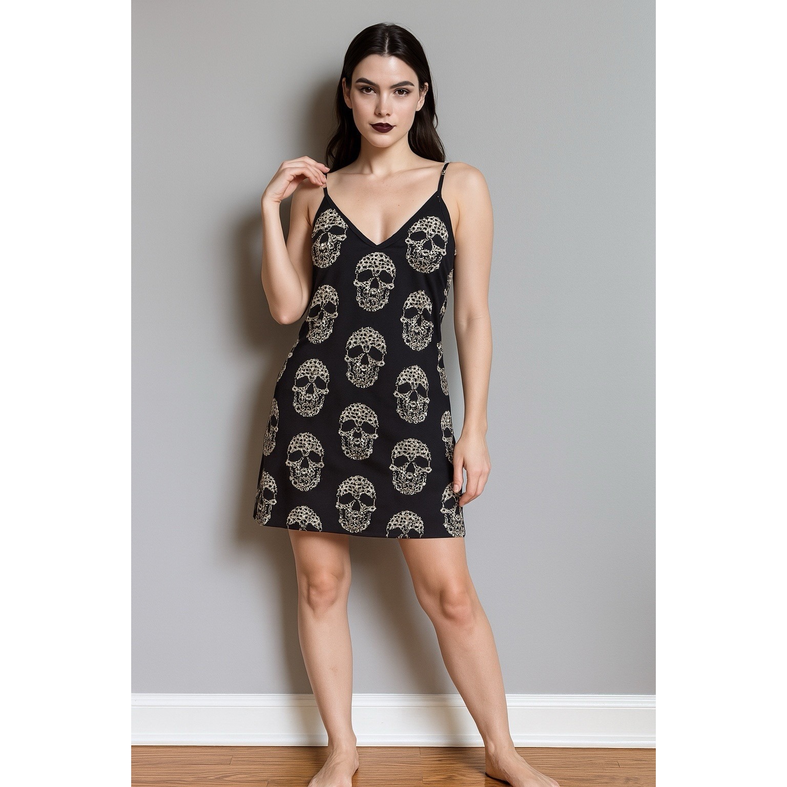 Emery Rose Sz LG Halloween Slip dress. Goth Punk Witchy Romantic Goth Pop Art