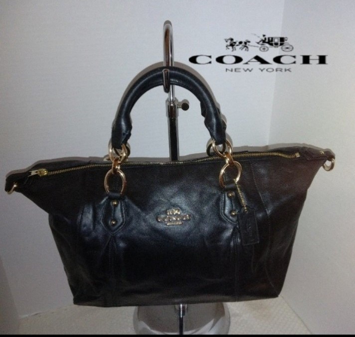 COACH ❤️ BLACK LEATHER COLETTE SATCHEL❤️ HANDBAG
