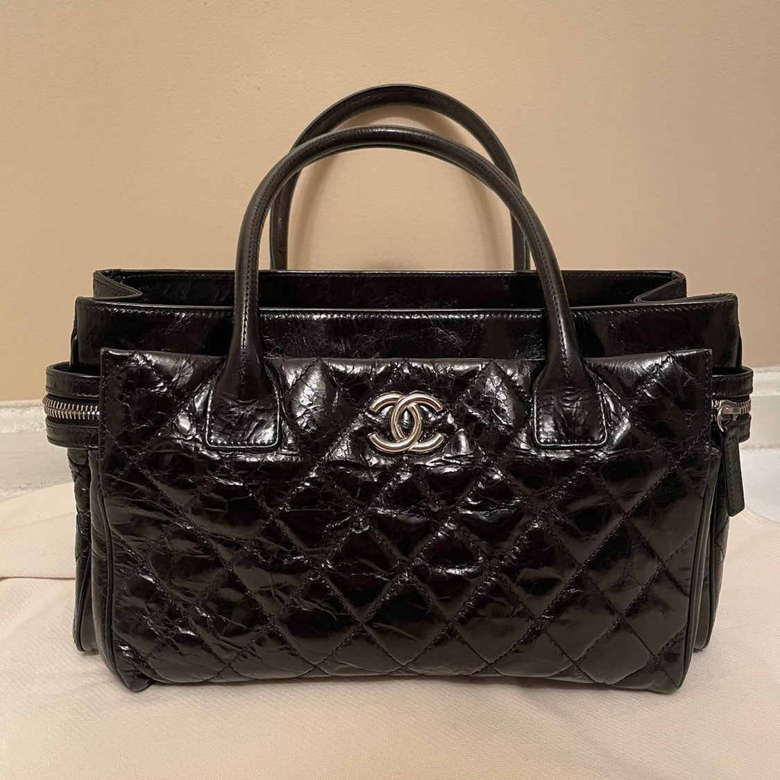 Chanel Quilted Distressed Lambskin Bag