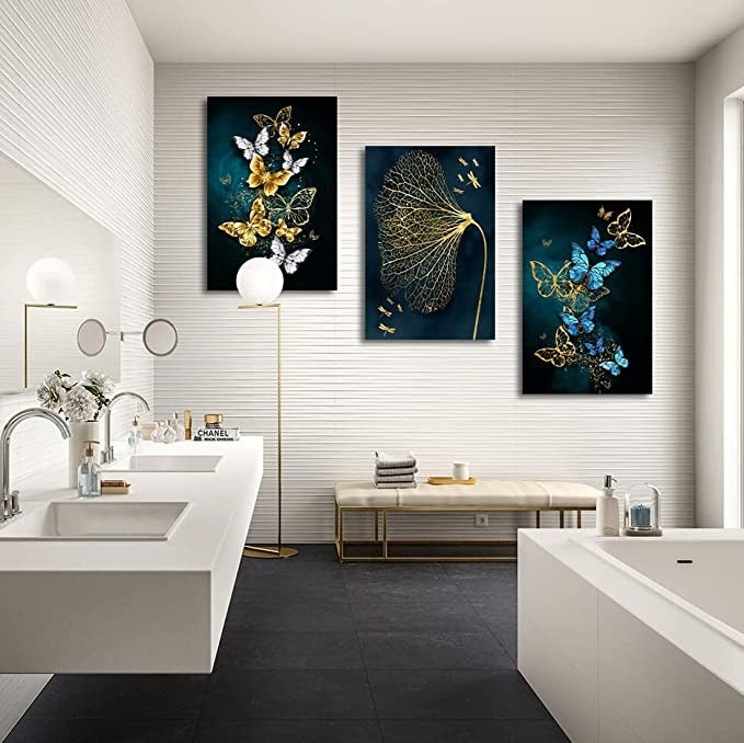 3 Panels Colorful Butterfly Canvas Wall Art Decor