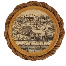 Port Hole Scene wall art nautical pyrography