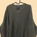 ashy green vintage 90s oversized essential basic vneck cotton knit sweater