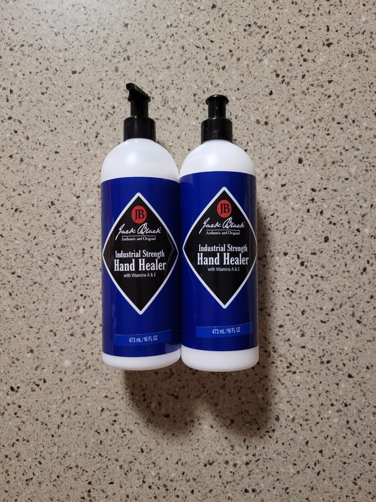2 NEW Jack Black Mens Industrial Strength Hand Healer Pump Style Lotion 16 Oz Ea