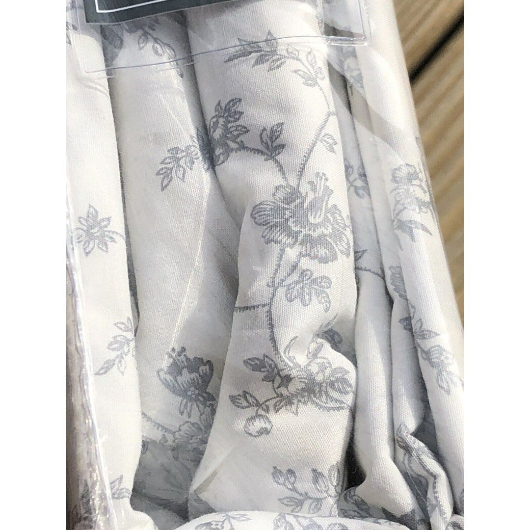 Laura Ashley Queen Sheet Set 4 PC “Fiona Gray” Flowers newest Cotton NEW