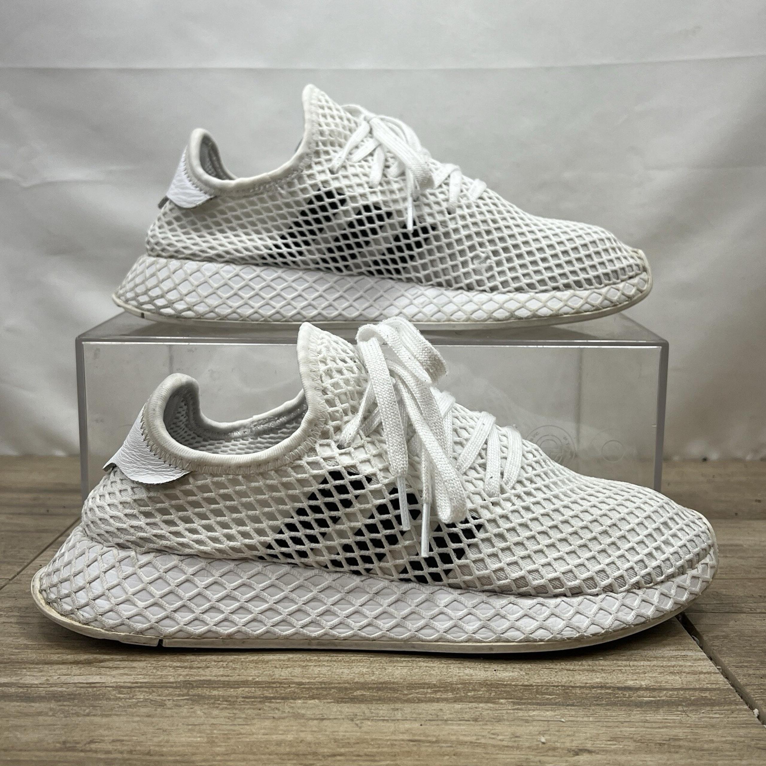 Adidas Deerupt Runner 2018 White Black Sneakers DA8871 Net Mesh Slip On Mens 8
