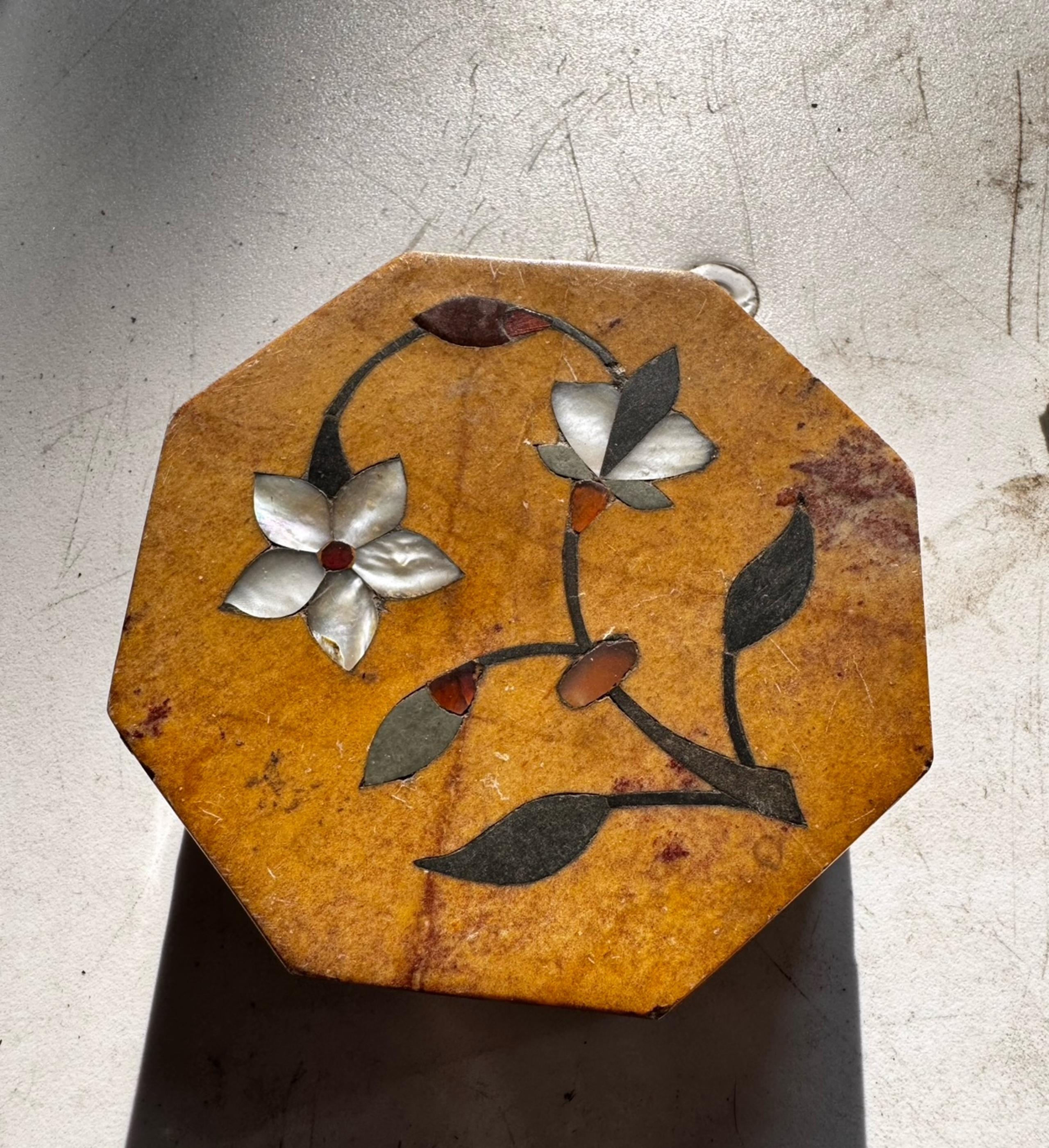 hexagonal Soapstone Trinket Box