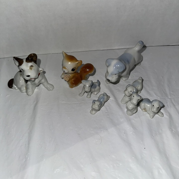 Lot Of 8 Porcelain Animal Figurines Made In Japan