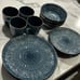 Elama Deep Sea Mozaic Luxurious Dinnerware with Complete Set of 16 Pieces